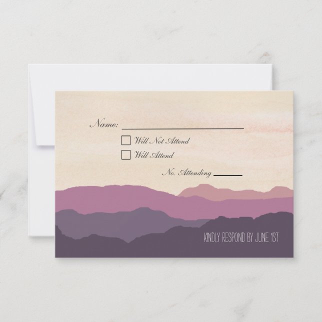 "Mountain Range" Boda RSVP Postcard 3.5"x5" (Anverso)
