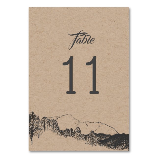 Mountain Retreat ⎢ tarjeta de mesa Boda (Anverso)