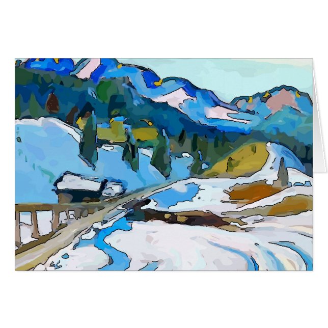 Mountain Road In Snow, agregar texto (Anverso (Horizontal))