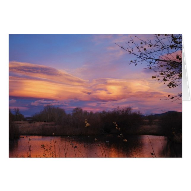 Mountain Sunset en Pond (Anverso (Horizontal))