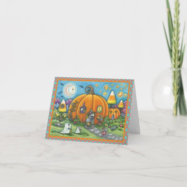 MOUSE HOUSE HALLOWEEN GRABACIÓN TARJETA Verse (Anverso)