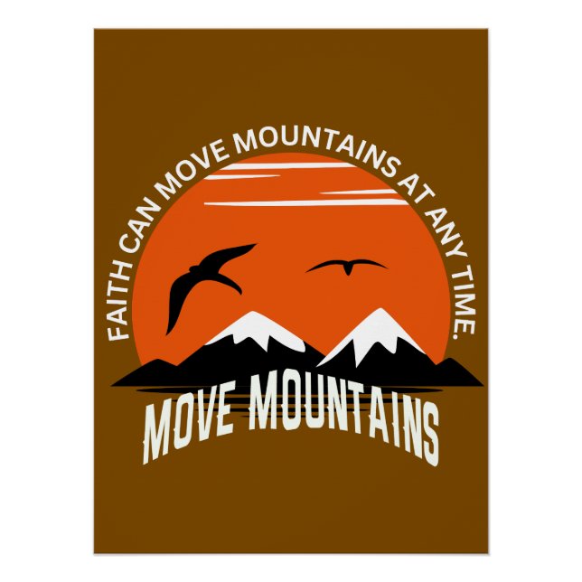 Move Mountains – Inspirational Sunset Poster (Anverso)
