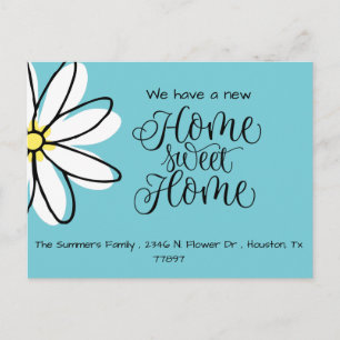 Moved Daisy Nueva Invitación de dirección azul