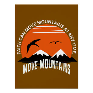 Mover montañas – Póster inspirador de puesta de so