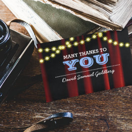 Movie Lights Blue Bar Mitzvah Gracias Nota