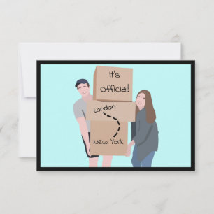 Moviendo la tarjeta de Invitación "Es oficial"