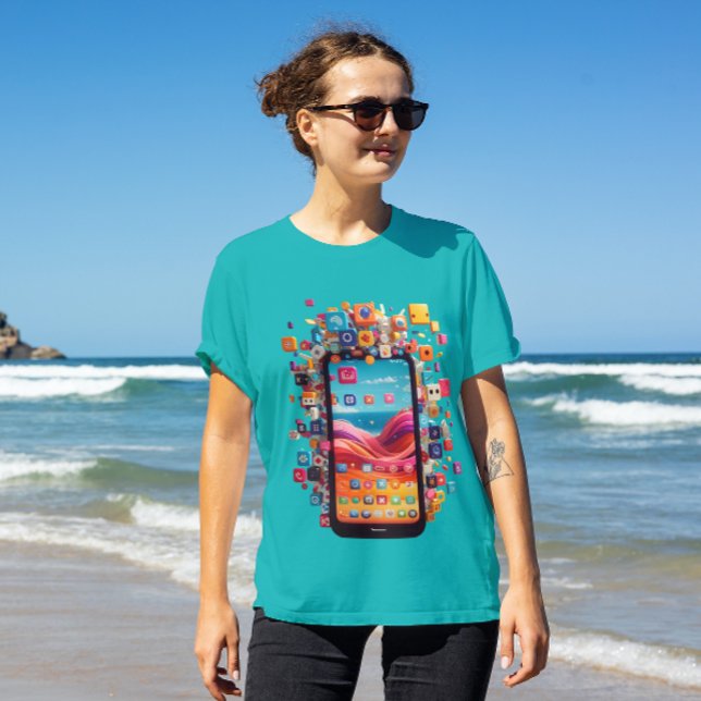 Móvil con camiseta de red social (Subido por el creador)