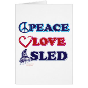 Movilización de nieve/paz, amor, trineo