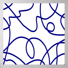 Movimiento: Arte lineal en azul y blanco