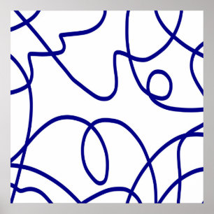 Movimiento: Arte lineal en azul y blanco