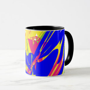 Movimiento Vibrante — Taza Abstracta de Bloques de