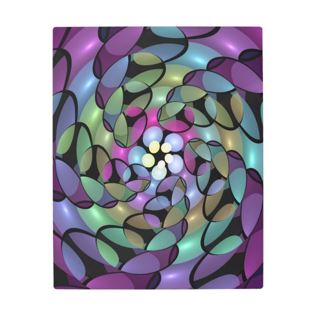 Movimientos coloridos Resumen Arte Fractal Trippy (Anverso)