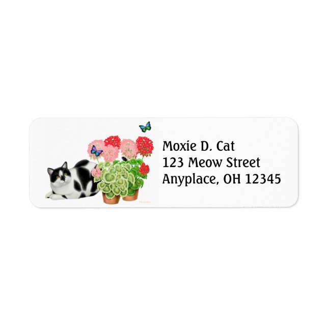 Moxie Cat con etiqueta de mariposas (Frente)