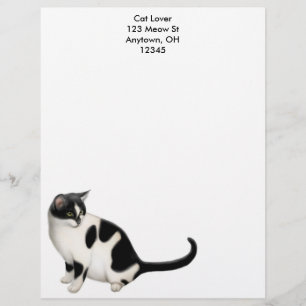 Moxie el papel con membrete del gato del smoking