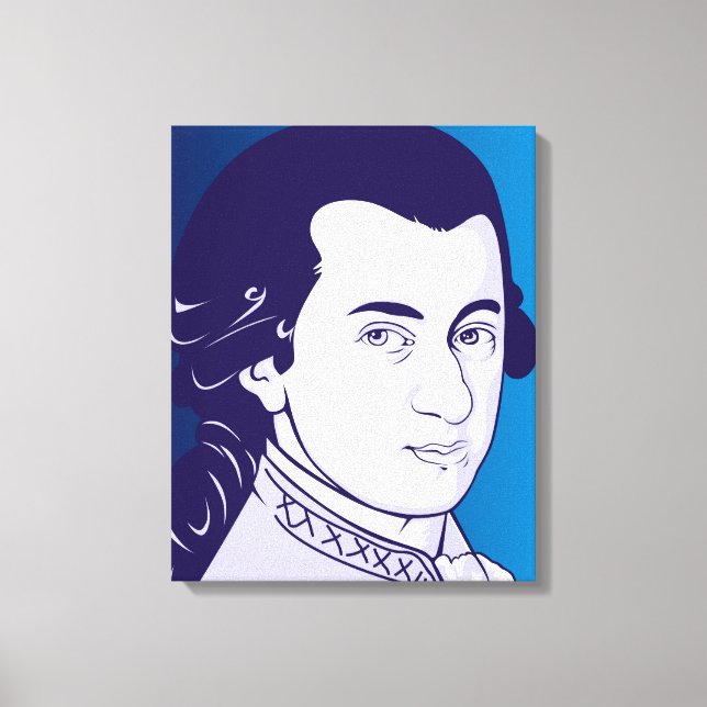 Mozart sobre lienzo - estilo Personalizado, azul/b (Anverso)