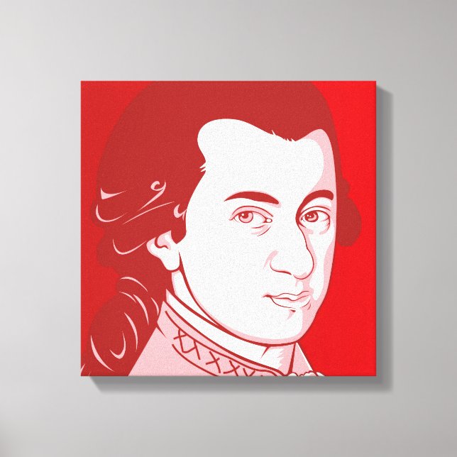 Mozart sobre lienzo - estilo Personalizado, rojo/b (Anverso)