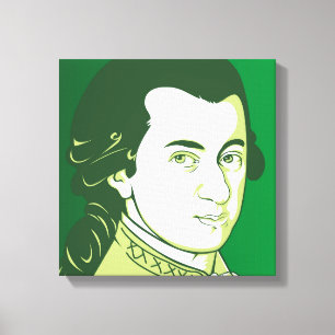 Mozart sobre lienzo - estilo Personalizado, verde/