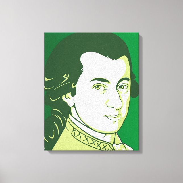 Mozart sobre lienzo - estilo Personalizado, verde/ (Anverso)