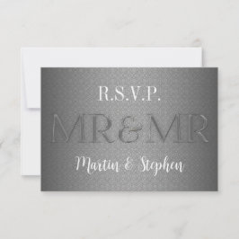 Mr. & Mr. Gay Wedding RSVP in Silver