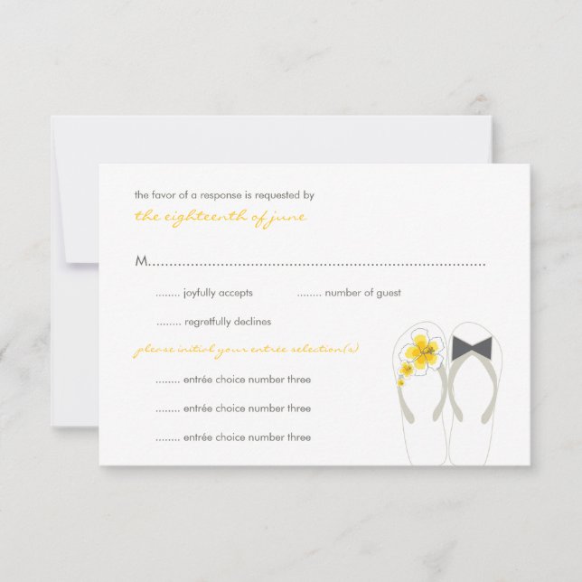 Mr & Mrs Summer Flip Flops Beach Wedding Tarjeta R (Anverso)