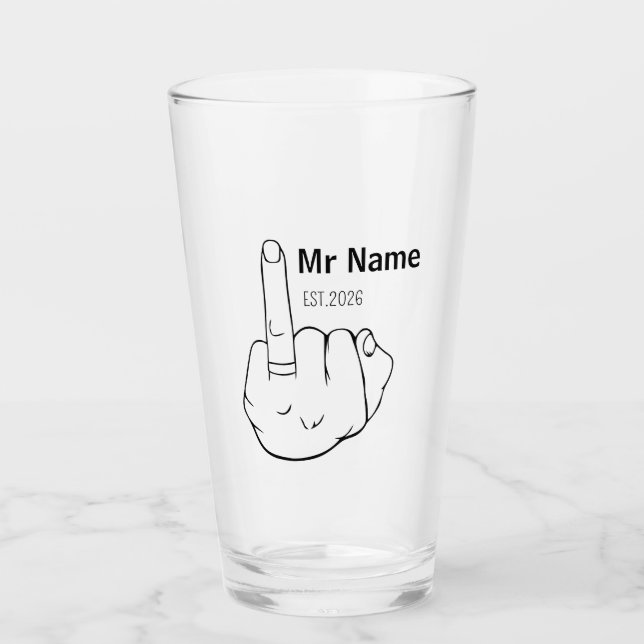 Mr Newly Wed Personalised Engagement Ring Finger  (Anverso)