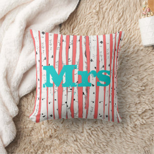 Mr. o Mrs. personaliza almohadas de árbol de birch