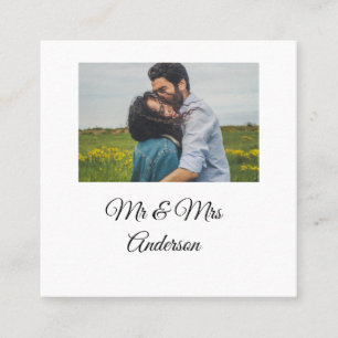 Mr y mrs le añaden un nombre a la etiqueta de fot