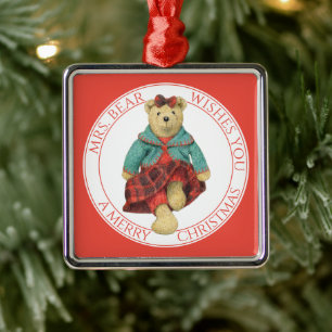MRS. Ornamento cuadrado superior BEAR + texto