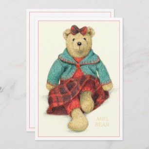 MRS. Tarjeta de Navidades planos BEAR 5x7