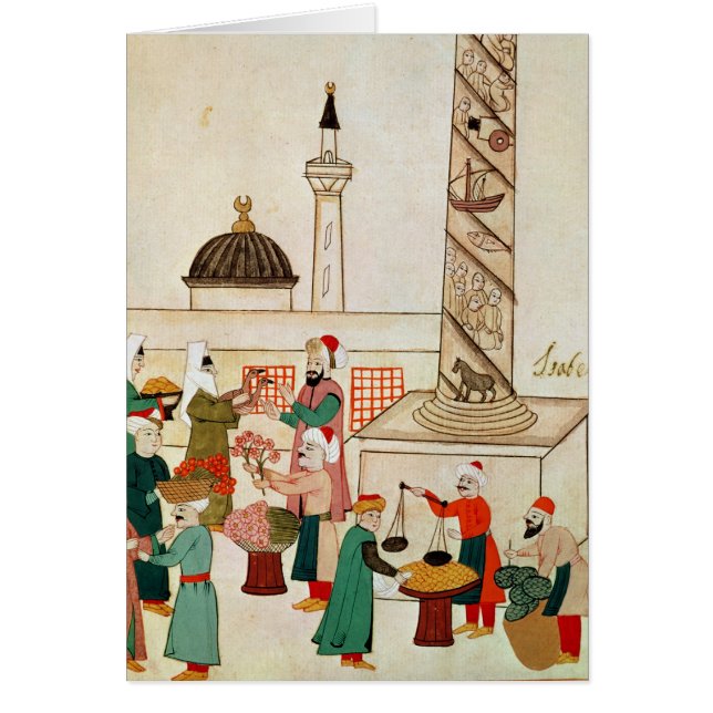 Ms 1671 un bazar en Estambul, c.1580 (Frente)
