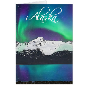 Mt. Alice Aurora Alaska - Tarjeta de arte de 5" x 