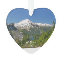 Mt. Baker Foto Escénica Ornamento Acrílico