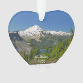 Mt. Baker Foto Escénica Ornamento Acrílico