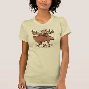 Mt. Camiseta marrón de las señoras de los alces 