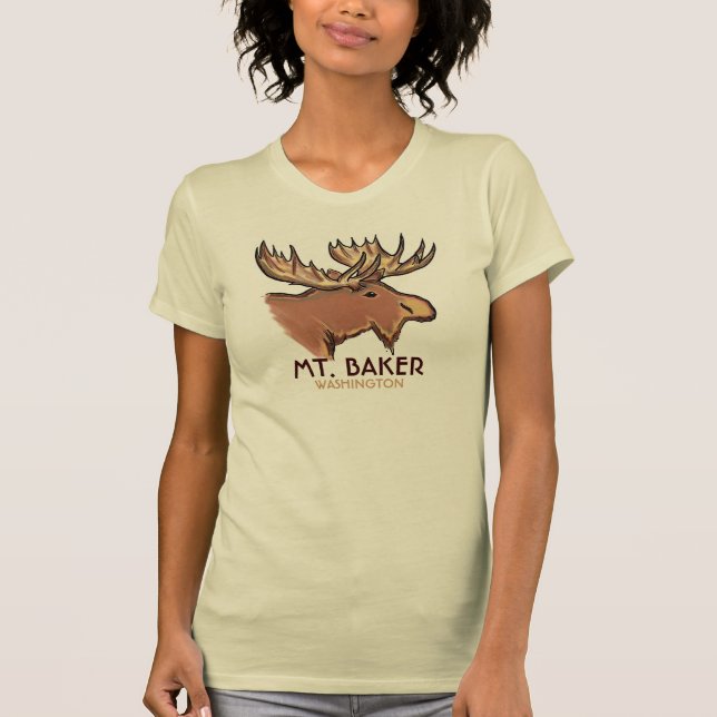 Mt. Camiseta marrón de las señoras de los alces de (Anverso)