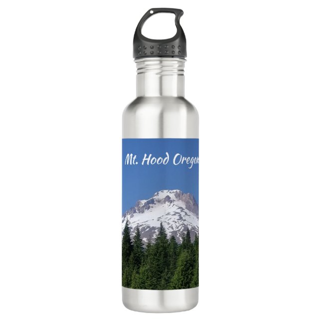 Mt. Hood Oregon Botella de agua de acero inoxidabl (Anverso)