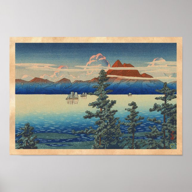 Mt Unzen en la provincia de Hizen, arte hanga de H (Frente)