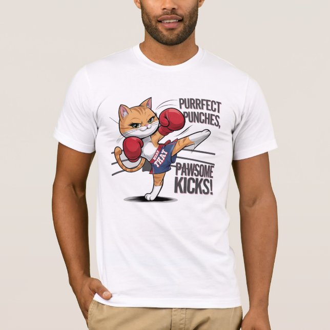 Muay Thai Cute Boxing y la camiseta de gato (Anverso)