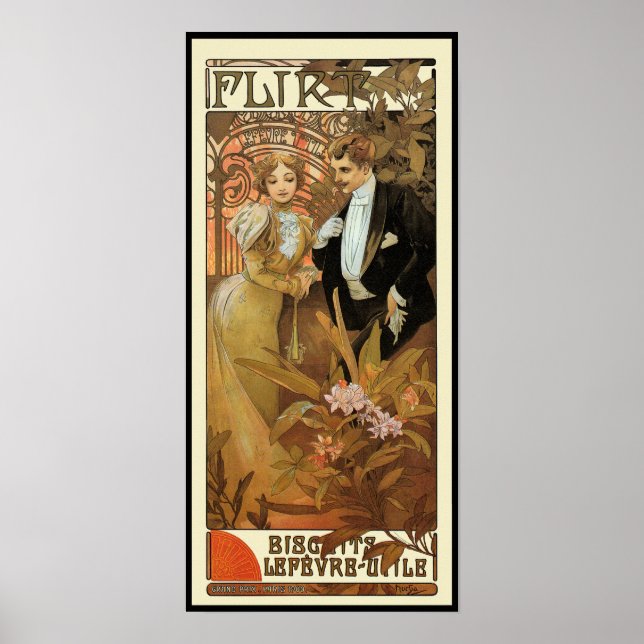 Mucha - Arte Poster francés vintage - Flor (Frente)