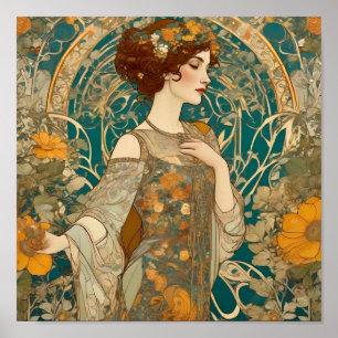 Mucha, motivos florales, arte publicitario, Checos