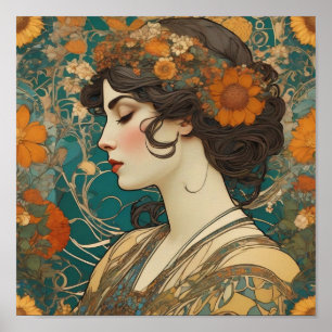 Mucha, motivos florales, arte publicitario, Checos