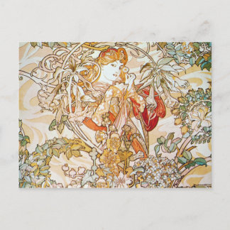 Mucha mujer con postales marcadamente Art Nouveau