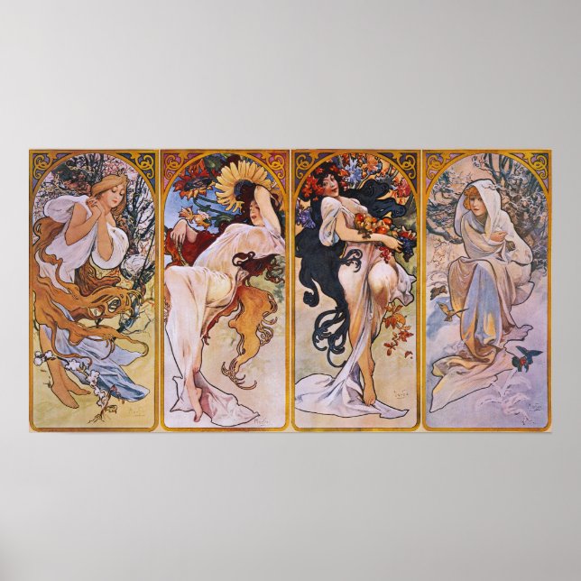 Mucha - Temporadas de cosecha de arte Art Nouveau  (Frente)