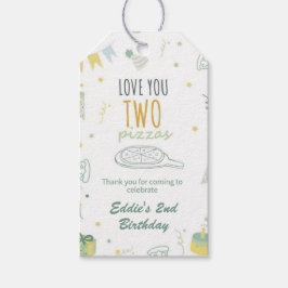 Muchacho 2.º cumpleaños Fiesta Pizza Etiquetas de 