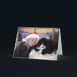 Muchacho con el gato en el navidad<br><div class="desc"></div>