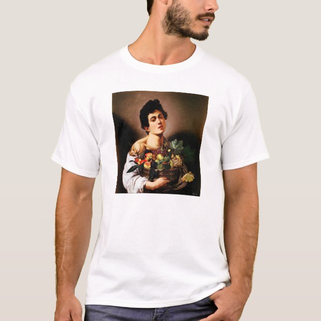 Muchacho de Caravaggio con una cesta de camiseta (Anverso)