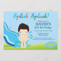 Muchacho de la invitación del cumpleaños de la