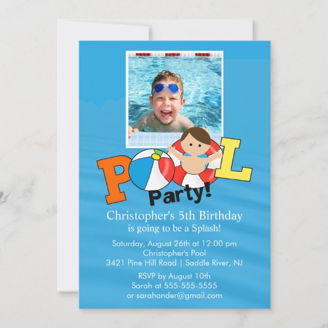 Muchacho de la invitación del cumpleaños de la (Anverso)
