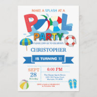 Muchacho del chapoteo de Splish de la invitación