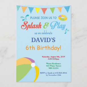 Muchacho del chapoteo de Splish de la invitación